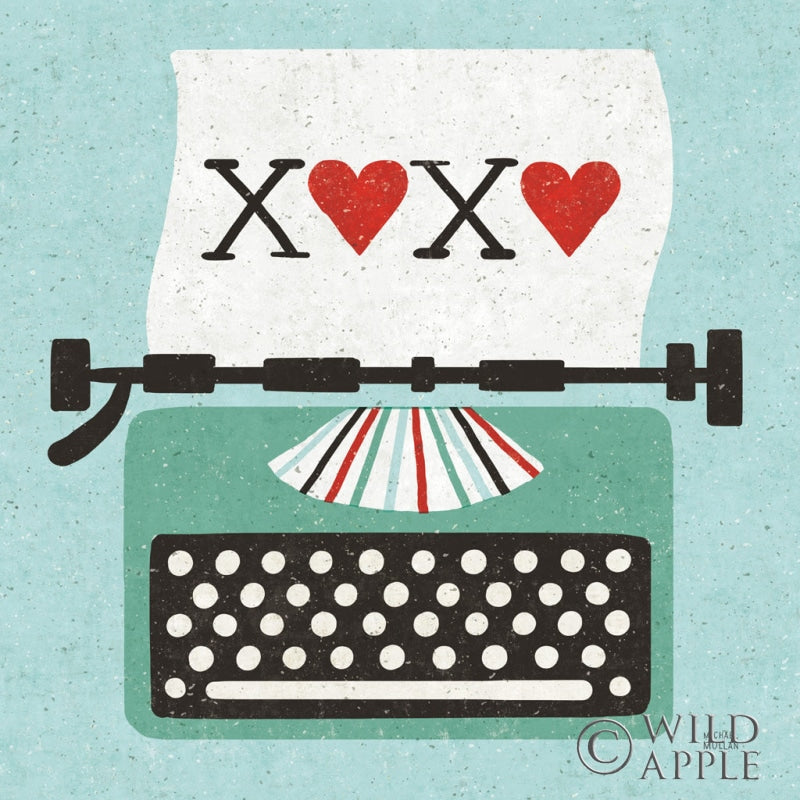 Reproduction of Retro Desktop Typewriter Love by Michael Mullan - Wall Decor Art