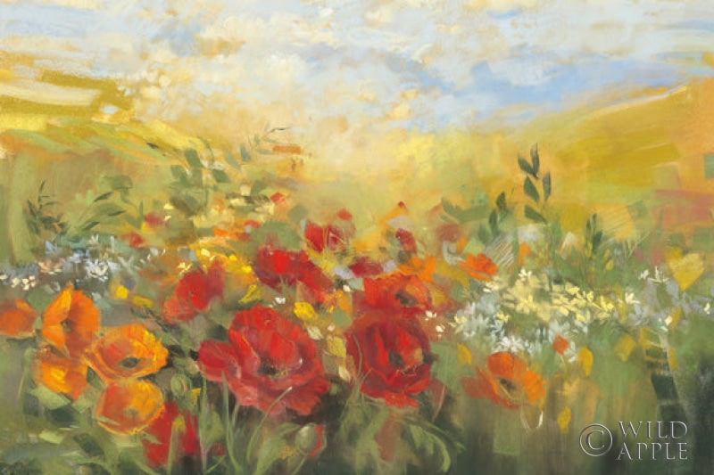 Reproduction of Oriental Poppy Field Crop by Carol Rowan - Wall Decor Art