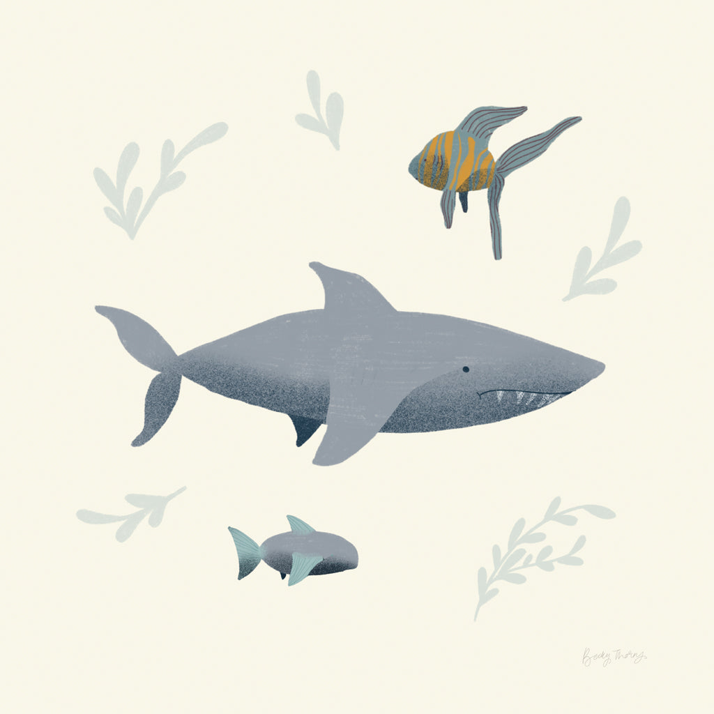 Reproduction of Ocean Life Shark by Becky Thorns - Wall Decor Art