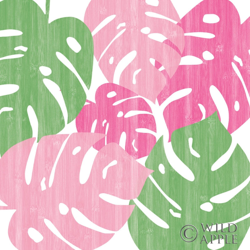 Reproduction of Monstera II Hot Pink by Sarah Adams - Wall Decor Art