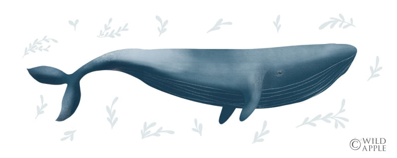 Reproduction of Ocean Life Whale on White by Becky Thorns - Wall Decor Art