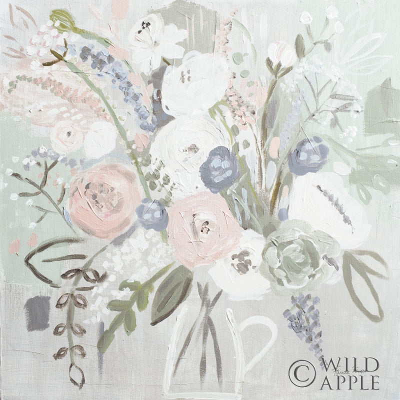 Reproduction of Floral Elegance Bleached by Farida Zaman - Wall Decor Art