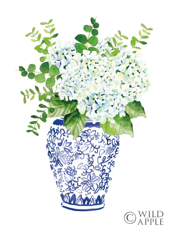 Reproduction of Chinoiserie Hydrangea I by Mercedes Lopez Charro - Wall Decor Art