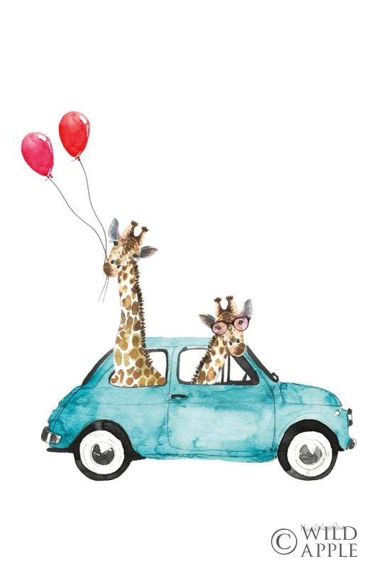 Reproduction of Giraffe Joy Ride III by Mercedes Lopez Charro - Wall Decor Art