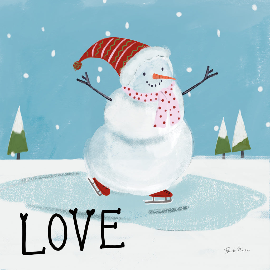 Reproduction of Snowman Snowday IV by Farida Zaman - Wall Decor Art