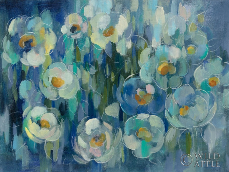 Reproduction of Pretty Blue Floral by Silvia Vassileva - Wall Decor Art