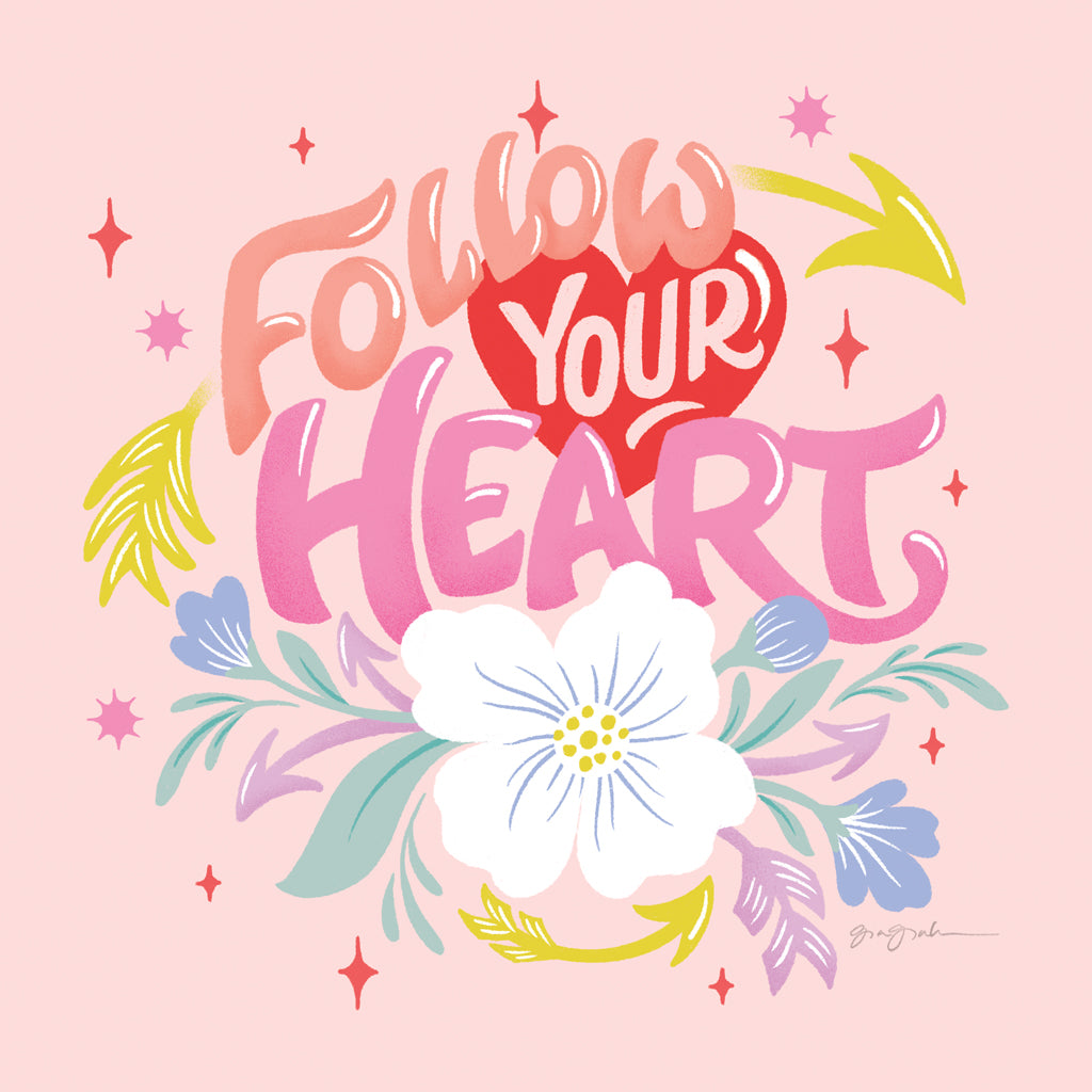 Reproduction of Follow Your Heart I Sq by Gia Graham - Wall Decor Art