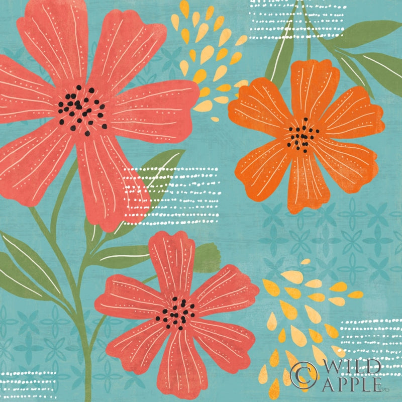 Reproduction of Mod Floral II by Veronique Charron - Wall Decor Art