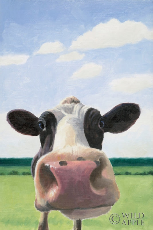 Reproduction of Funny Cow by James Wiens - Wall Decor Art