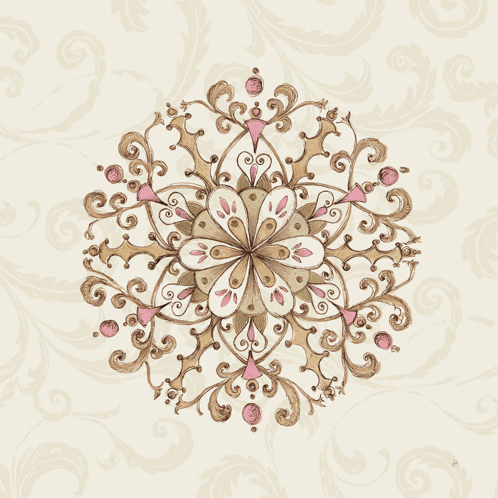 Reproduction of Elegant Season Snowflake III Pink by Daphne Brissonnet - Wall Decor Art