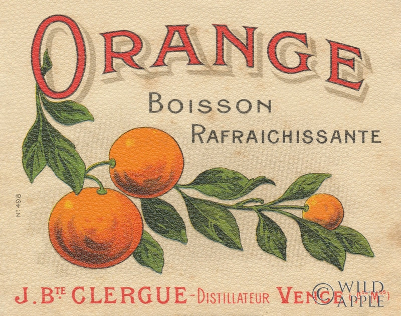 Reproduction of Orange Label by Wild Apple Portfolio - Wall Decor Art