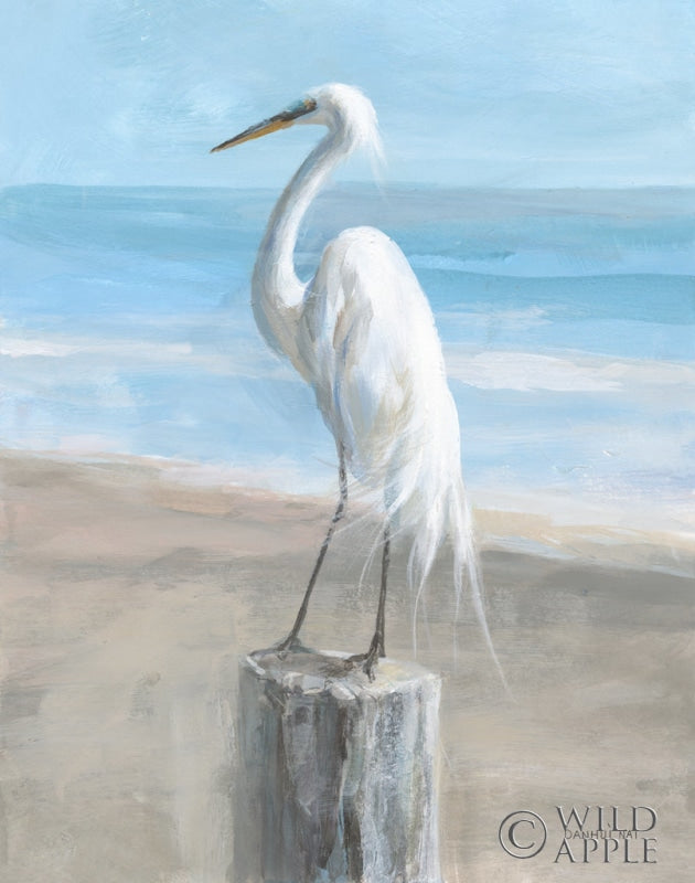 Reproduction of Egret by the Sea by Danhui Nai - Wall Decor Art