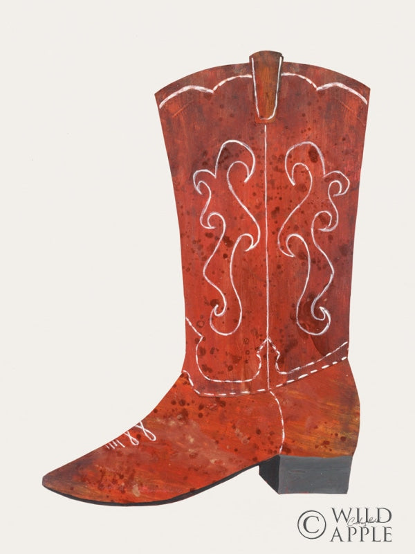 Reproduction of Western Cowgirl Boot II by Courtney Prahl - Wall Decor Art