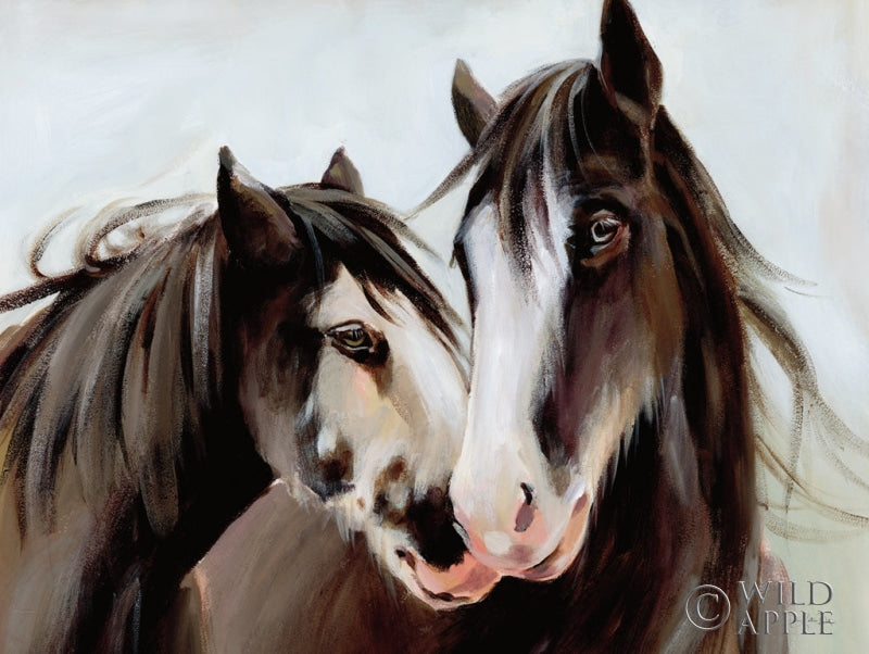 Reproduction of Horse Pair by Katrina Pete - Wall Decor Art