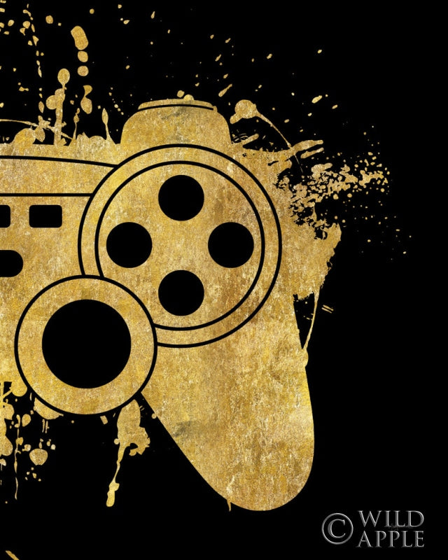 Reproduction of Gamer Splash VII Black Gold by Mary Urban - Wall Decor Art