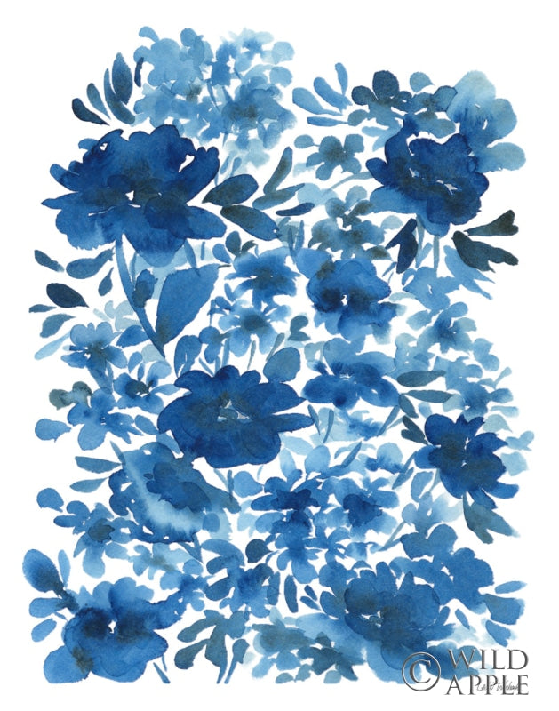 Reproduction of Blue Floral by Leslie Trimbach - Wall Decor Art