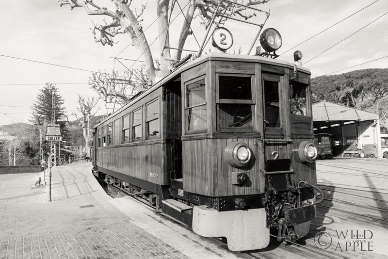 Reproduction of Mallorca Train BW by Nathan Larson - Wall Decor Art