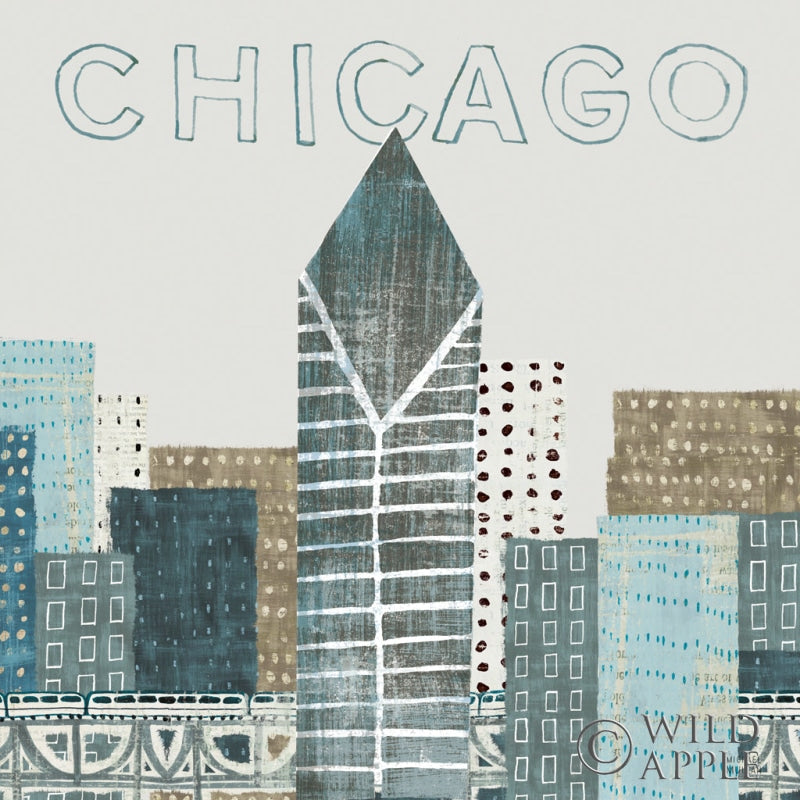 Reproduction of Chicago Landmarks II by Michael Mullan - Wall Decor Art